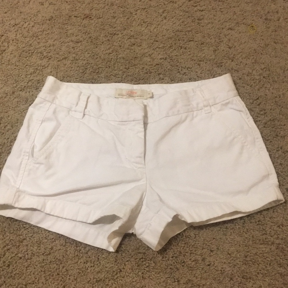 White J. Crew Chino Shorts